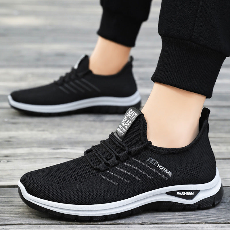 Damen nan ultraleichter Strick-Sport-Sneaker mit Elastikeinstieg, stoßdämpfender Plateau-Zwischensohle und griffiger Profillaufsohle EB