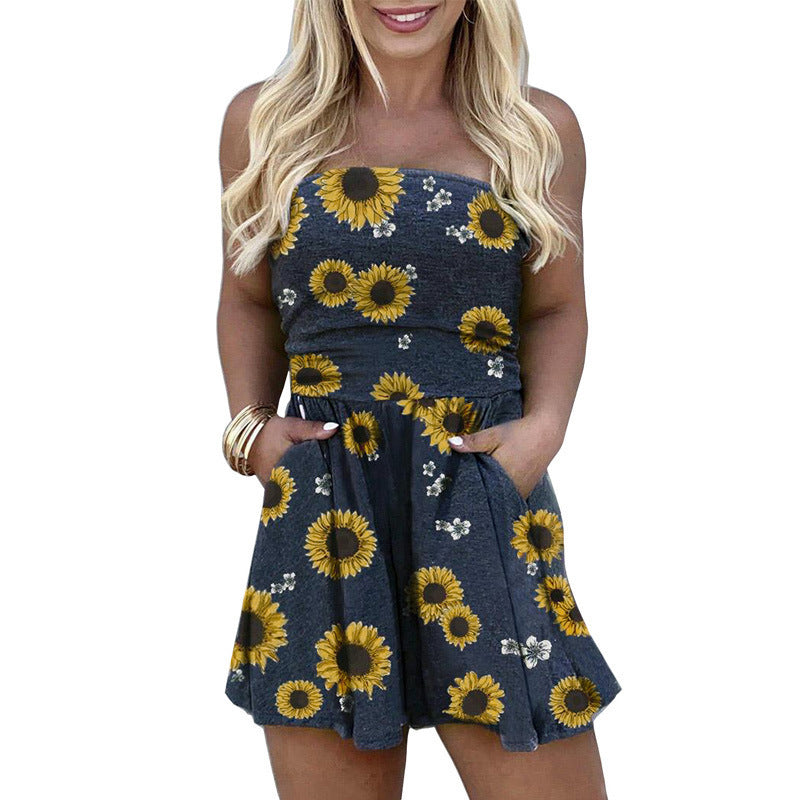 Damen Freizeit-Overall mit floralem Print und praktischen Taschen EB