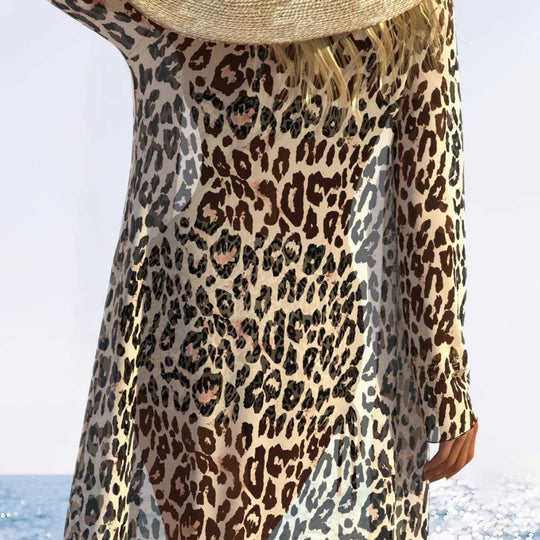 Damen Badeanzug-Set mit floralem Muster und sommerlicher Strandüberwurf EB