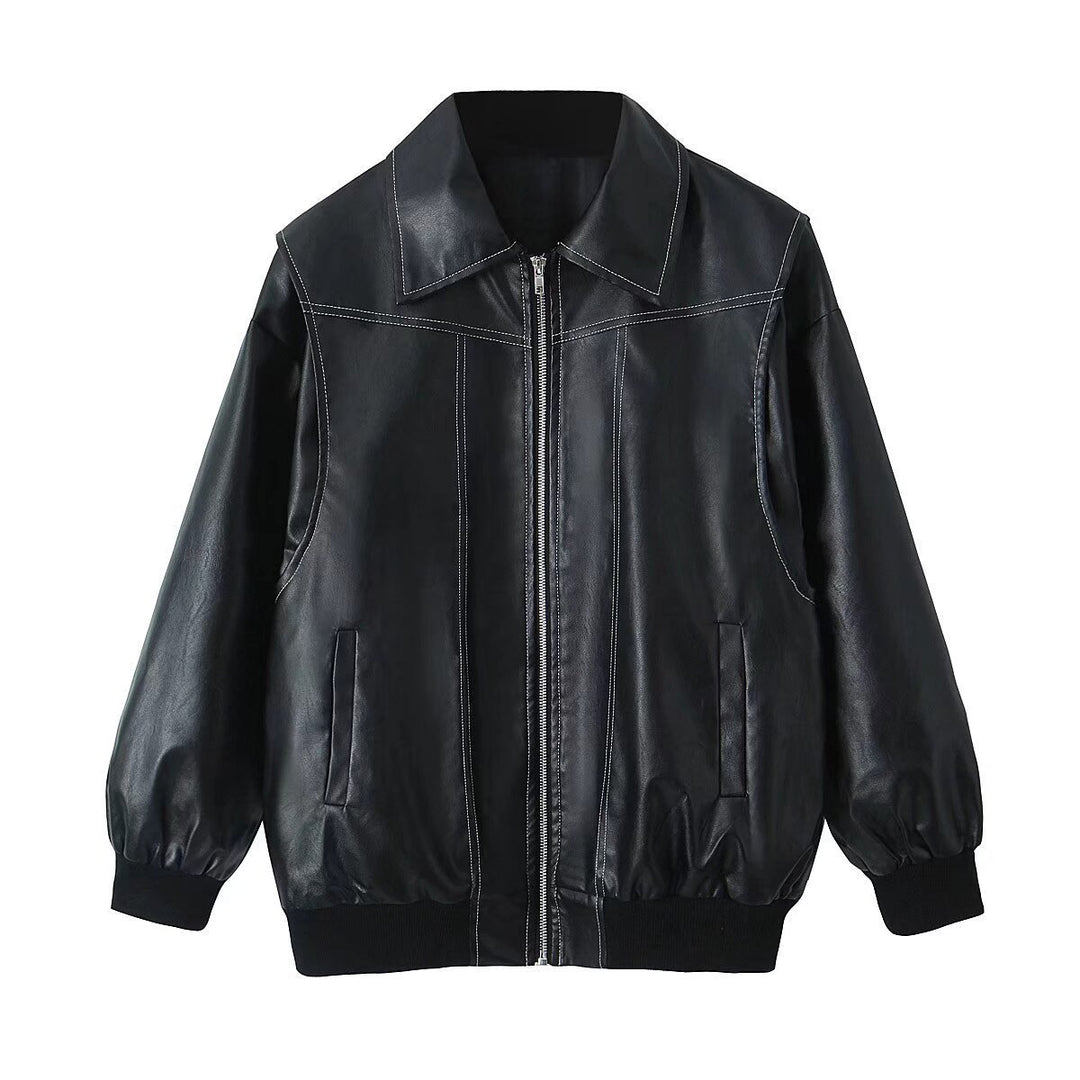 Damen modische jacke mit strukturiertem Kragen und praktischen Taschen EB