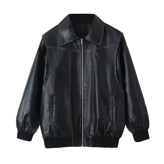 Damen modische jacke mit strukturiertem Kragen und praktischen Taschen EB