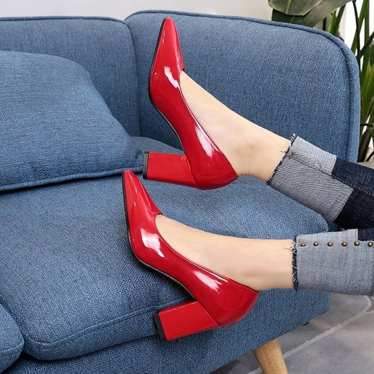 Damen elegante Pumps mit blockiertem Absatz EB
