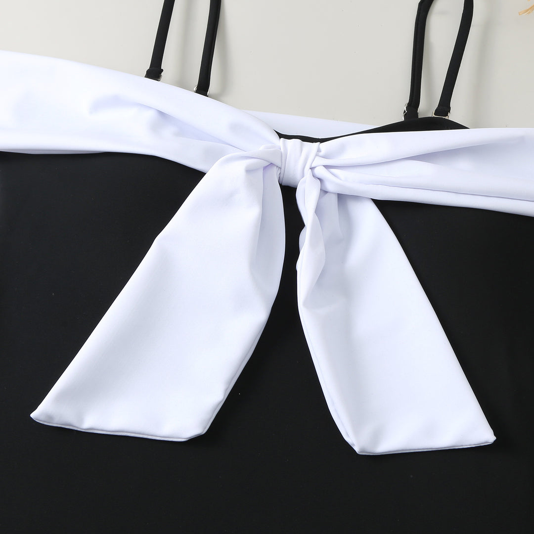 Damen Einteiler Badeanzug mit elegantem Wickel-Design und hohem Beinausschnitt EB