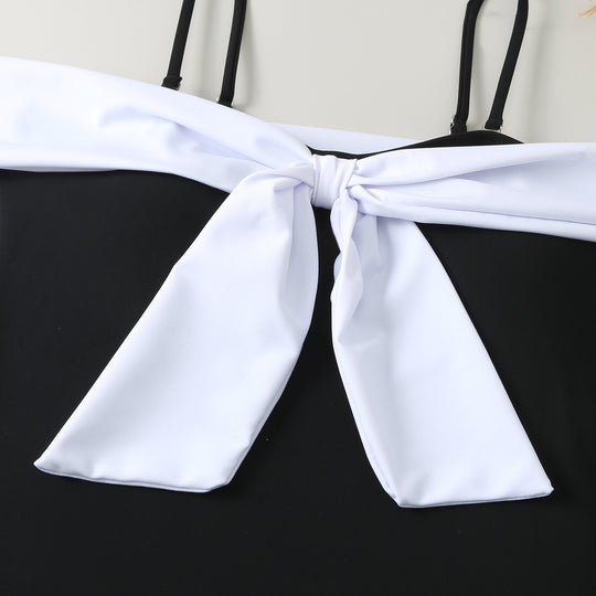 Damen Einteiler Badeanzug mit elegantem Wickel-Design und hohem Beinausschnitt EB