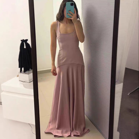Damen elegantes Kleid mit figurformendem Schnitt und elegantem Reißverschluss EB