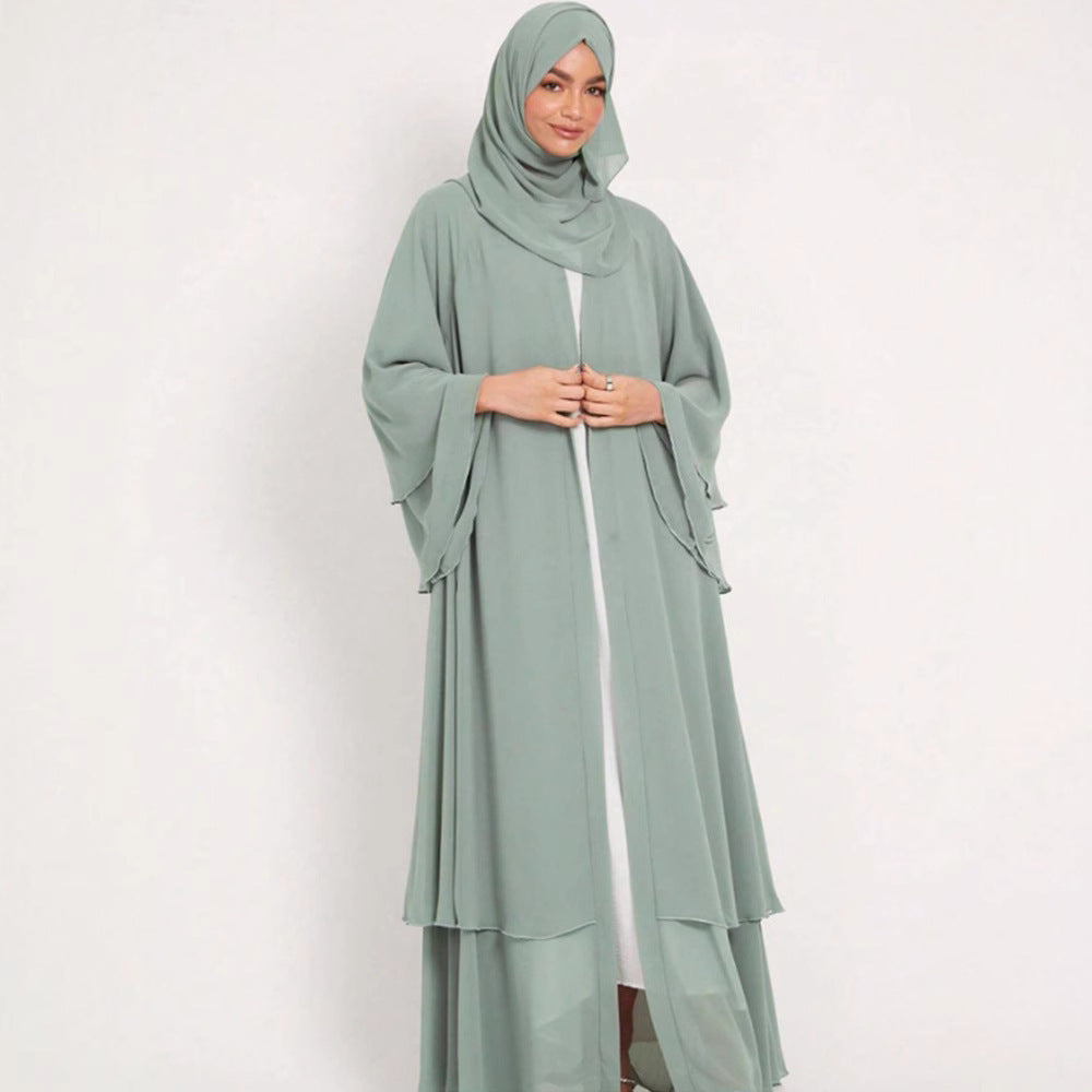 Damen Elegante und fließende lange Kaftan mit offenen Ärmeln EB