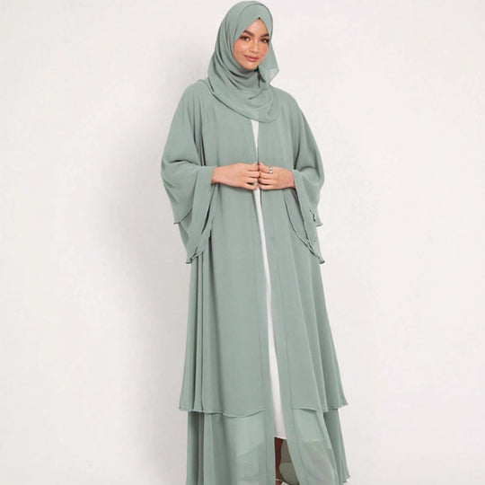 Damen Elegante und fließende lange Kaftan mit offenen Ärmeln EB