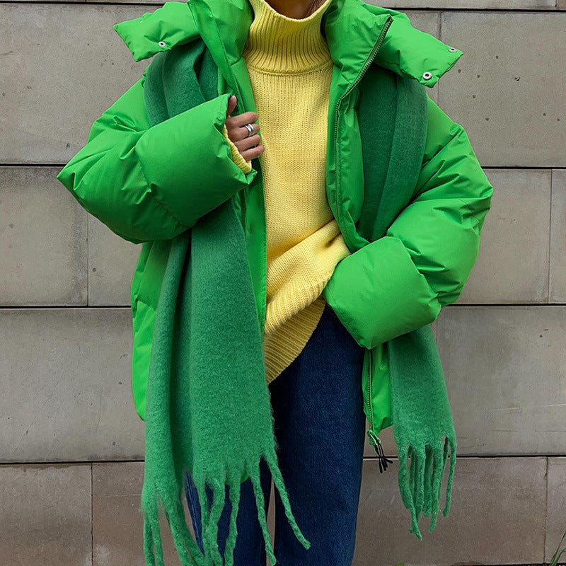 Damen Pufferjacke mit hohem Kragen und seitlichen Eingrifftaschen EB