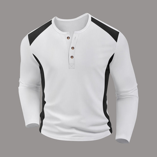 Herren Langarmhemd mit charismatischem Henley-Ausschnitt von EB