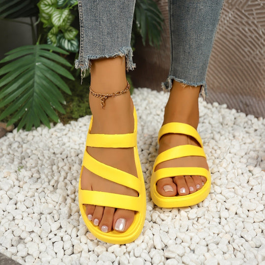 Damen Komfortable Clogs mit elastischen Riemen EB