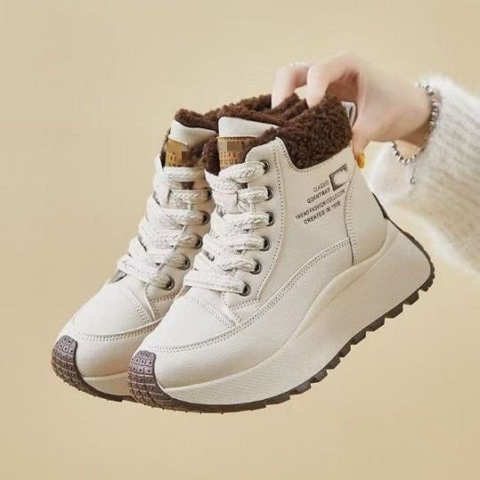 Damen warme Winterboots mit dickem Fleece-Futter und rutschfester Profilsohle EB