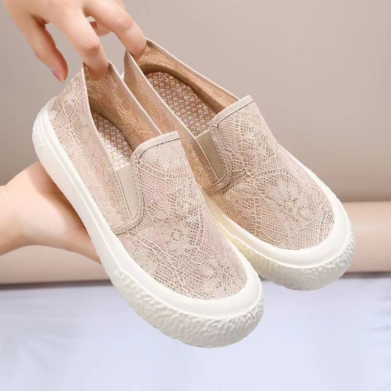 Damen Atmungsaktive Slip-On Freizeitschuhe mit elastischem Obermaterial EB
