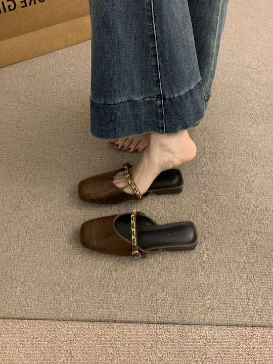 Damen luftige Clogs mit elegantem Kettenakzent und ergonomischer Fußbettgestaltung EB
