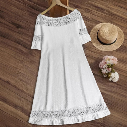 Damen luftiges Sommerkleid mit raffinierten Spitzenakzenten EB