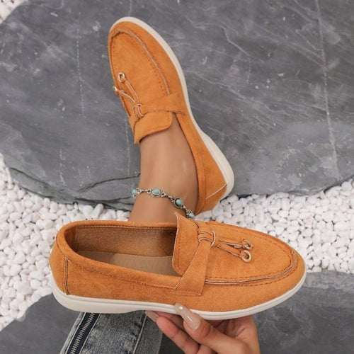 Damen nan bequeme Slip-On Loafer mit dekorativem Quastenbesatz und ergonomischer Gummisohle EB