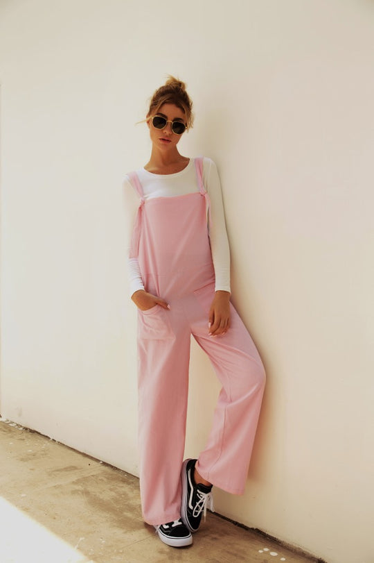Damen Lässiger Overall mit breiten Beinen und praktischen Taschen EB
