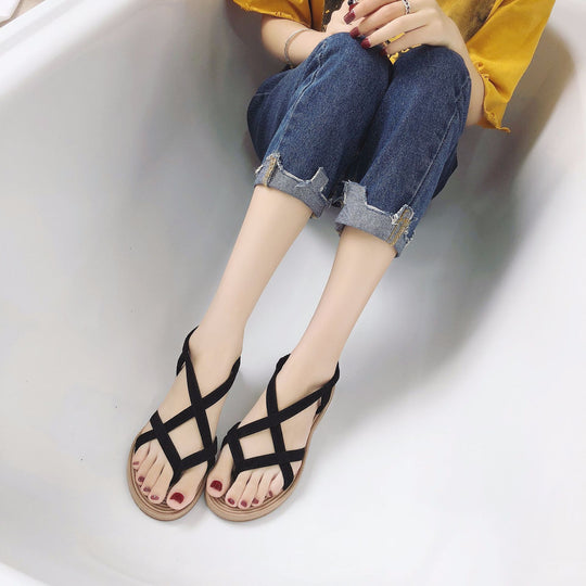 Damen nan Riemchensandalen mit elastischem Fersenriemen und gedämpftem Komfortfußbett EB
