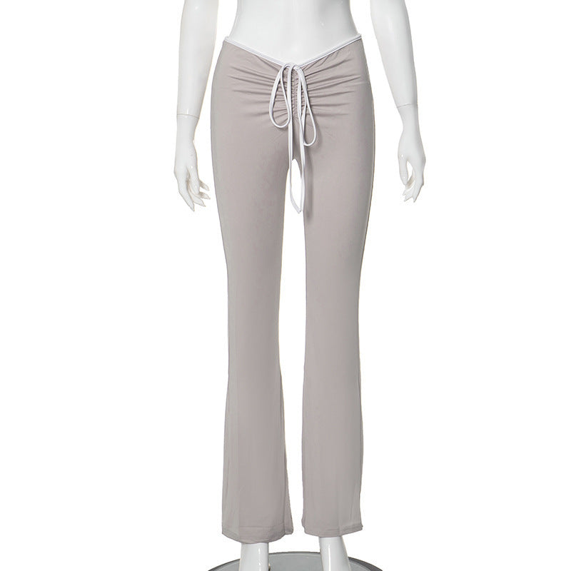 Damen cropped T-Shirt mit dekorativem Bindeband EB