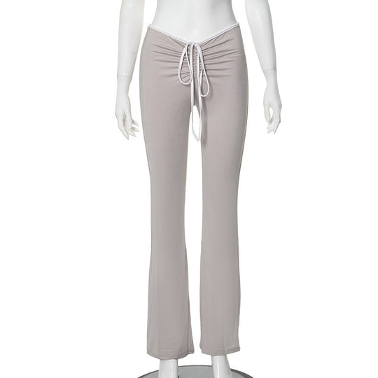 Damen cropped T-Shirt mit dekorativem Bindeband EB