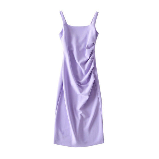 Damen figurbetontes Midi-Kleid mit elegantem Rüschendetail EB