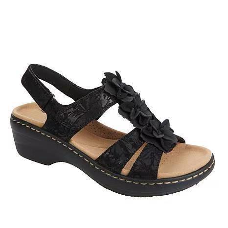 Damen Komfortable Riemchen-Sandalen mit dekorativen Faltendesign EB