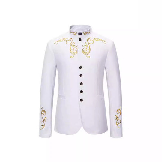 Herren Eleganter Blazer mit kunstvollen Stickereien EB