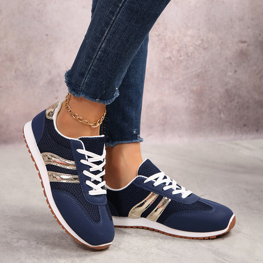Damen Sportliche Sneakers mit metallischen Akzenten EB