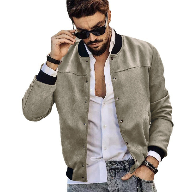Herren sportliche Collegejacke mit seitlichen Reißverschlusstaschen EB