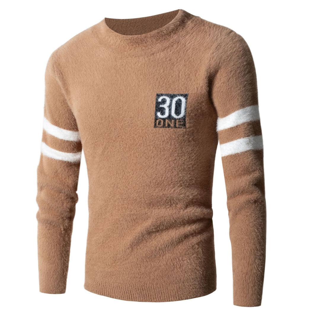 Herren Sportlicher Wollpullover mit strukturiertem Logo EB