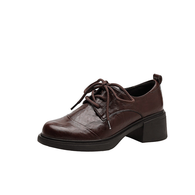 Damen Bequeme Schnürschuhe mit blockierendem Absatz EB