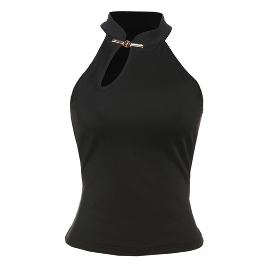 Damen Elegantes Haltertop mit modischer Schlitz-Detail EB