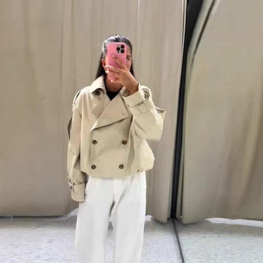 Damen Modische Outdoor-Jacke mit elegantem Kunstfellkragen EB