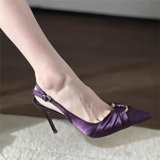 Damen Slingback High Heel Schuhe mit dekorativem Knotendesign EB