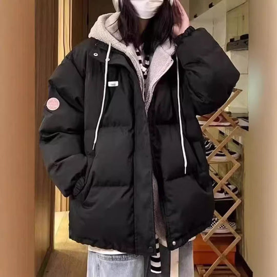Damen gesteppte Winterjacke mit wärmendem Fleece-Innenfutter und praktischem Kapuzenkragen EB