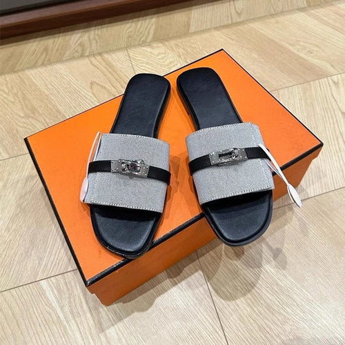 Damen Stylische Flache Sandalen mit modischem Schnallenakzent EB