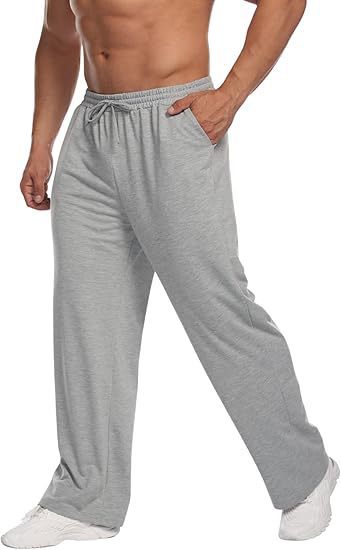 Herren nan locker fallende Loungehose aus softem Jersey mit Kordelzug, elastischem Bund und geradem Bein EB