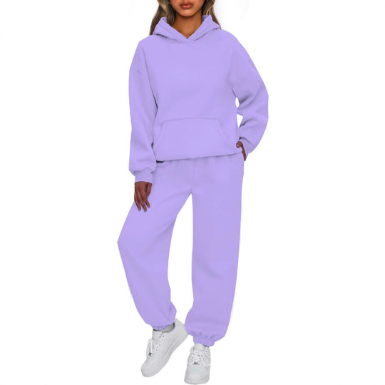 Damen nan Oversized Hoodie- und Jogginghose-Set aus weicher Baumwollmischung EB