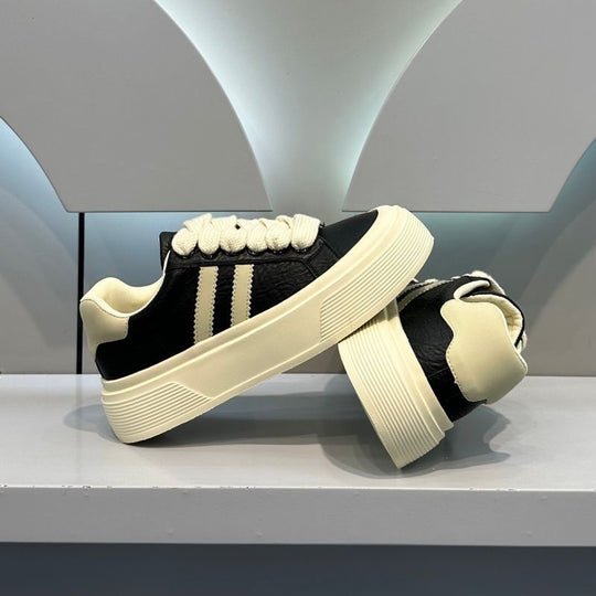 Damen Modische Sneakers mit hohem Plateau und Kordelzug EB