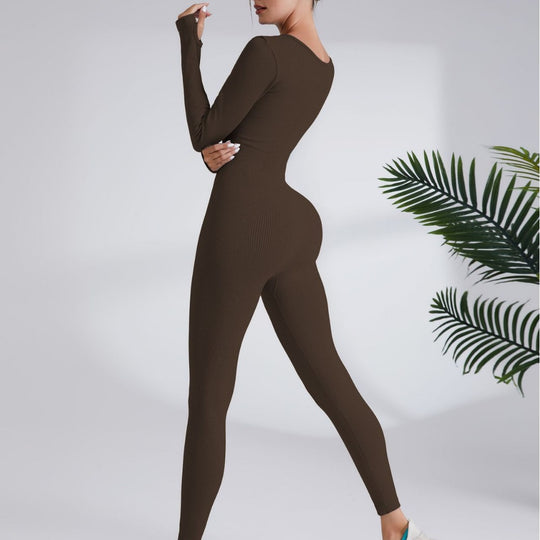 Damen Leggingsanzug mit elegantem Quadrat-Ausschnitt und figurbetonendem Schnitt EB