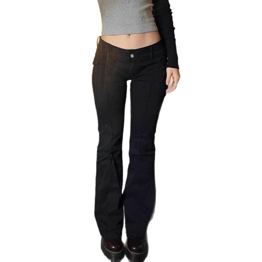 Damen Hochtaillierte Flared Jeans mit praktischen Taschen EB