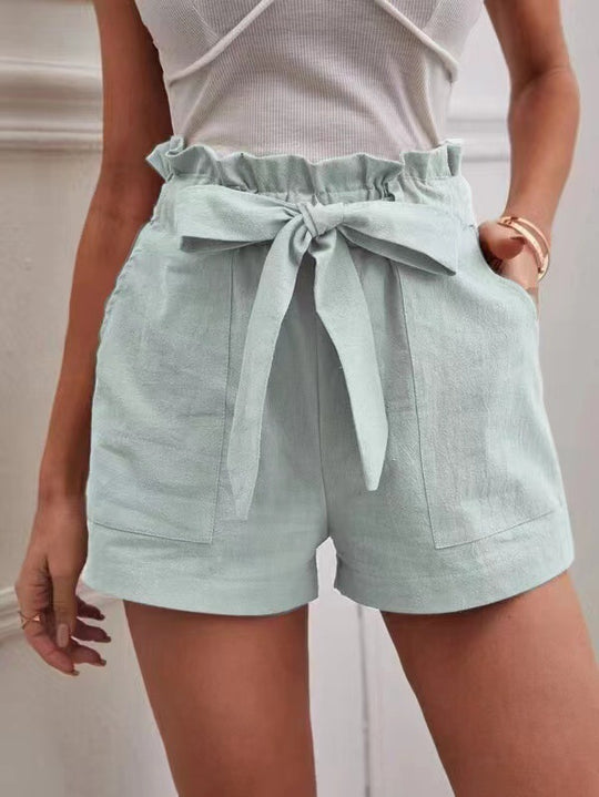 Damen Tailored Shorts mit Krawatte und praktischen Taschen EB