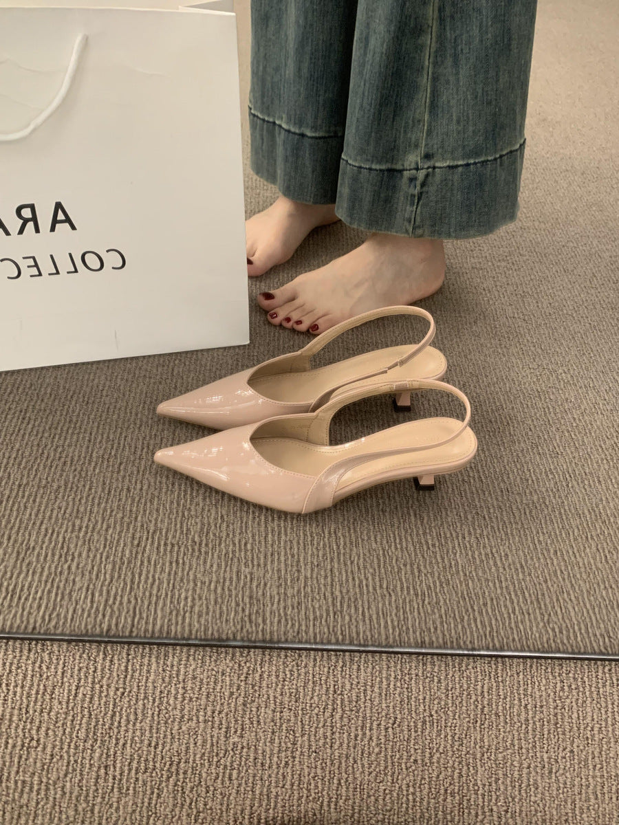 Damen Slingback-Pumps mit elegantem Design und glänzender Oberfläche EB