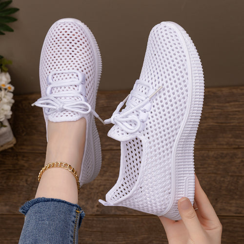 Damen nan atmungsaktiver Mesh-Slip-On Sneaker mit elastischer Schnürung und flexibler Profilsohle EB