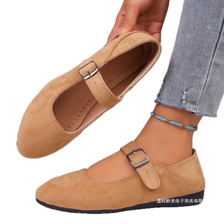 Damen nan elegante Mary-Jane-Ballerina mit verstellbarem Komfortriemen, gepolstertem Fußbett und dezenter Animal‑Prägung EB