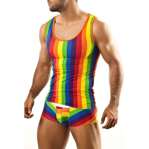 Herren nan eng anliegendes Unterwäsche-Set mit Tanktop und formendem Boxerbrief aus Stretchjersey EB