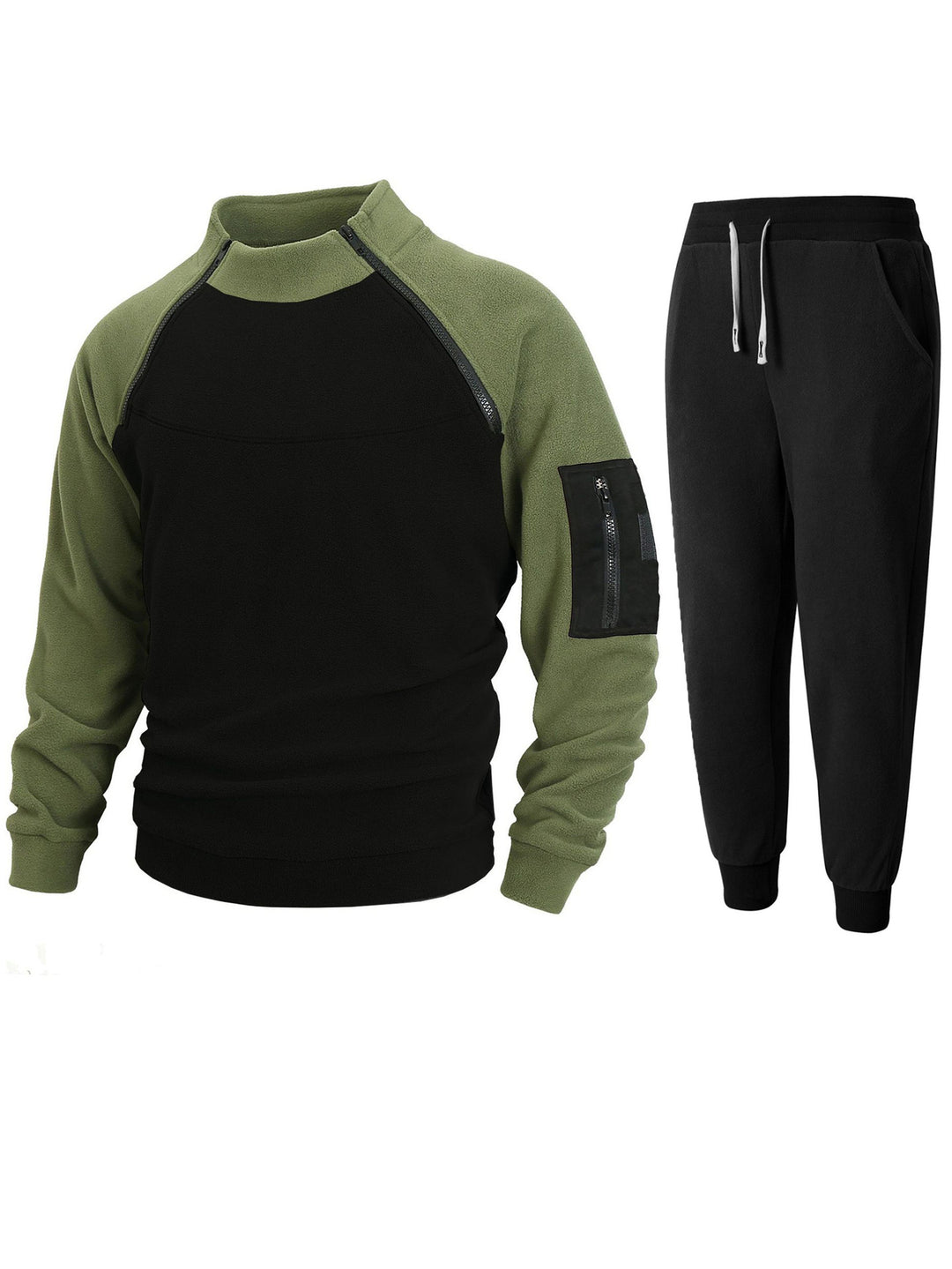 Herren Sportliches Oberteil mit funktionalem Reißverschluss und komfortabler Jogginghose EB