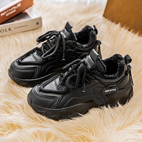 Damen Sportliche Warmfutter Sneakers mit rutschfester Sohle EB