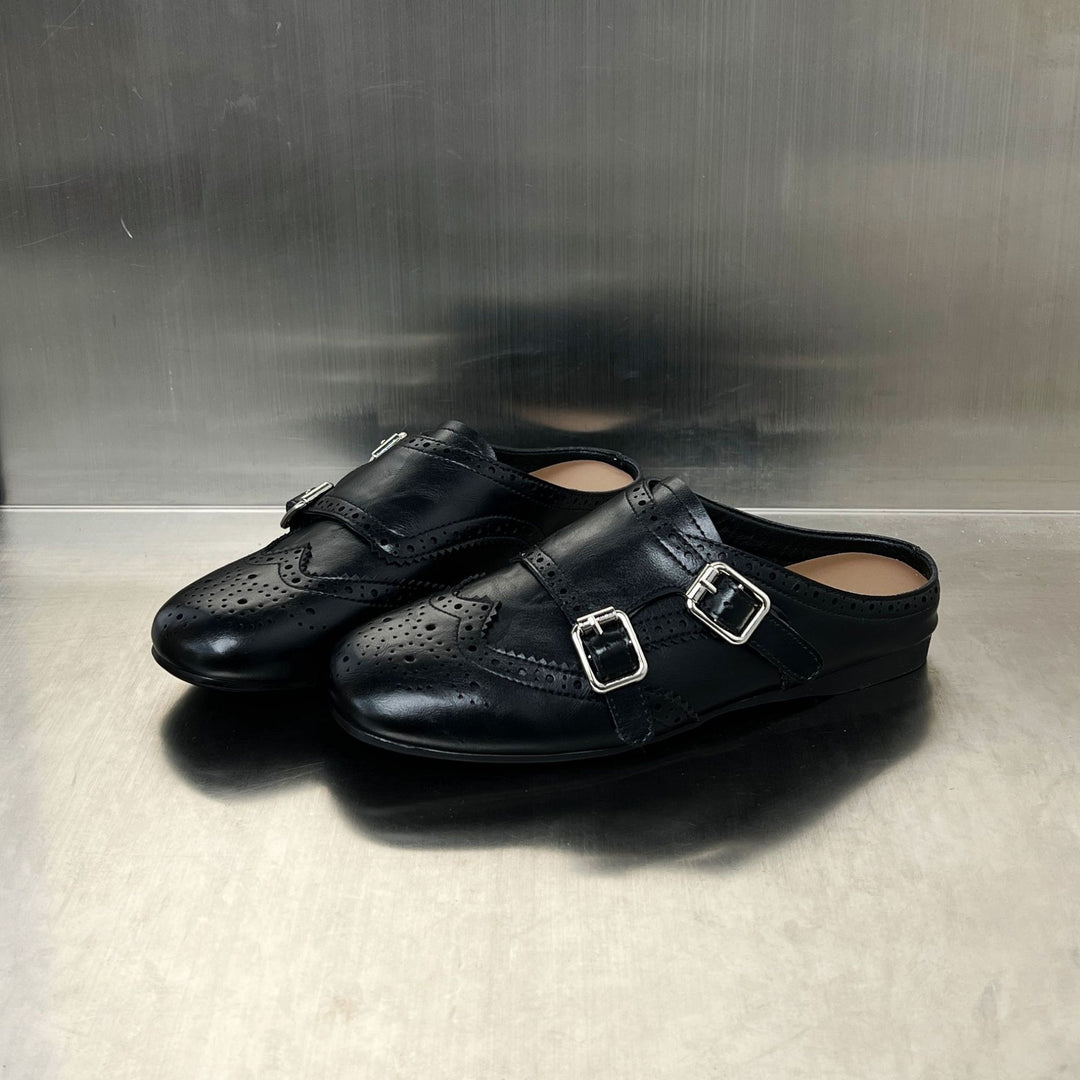 Damen Elegante Mokassins mit modischen Schnallen und perforiertem Design EB