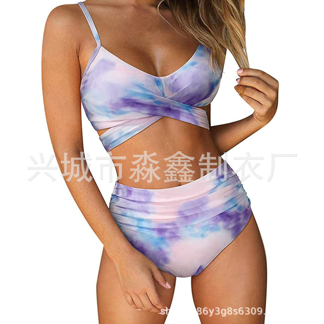 Damen Crop-Top Bikini-Set mit geflochtenem Design EB