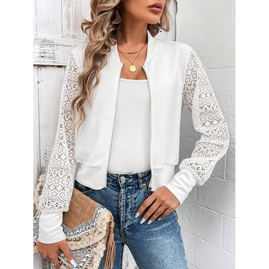 Damen Freizeitjacke mit stilvollen Spitzeinsätzen EB